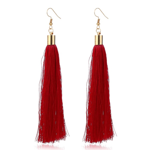 Jewelry - NEW boho red tassel earrings